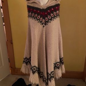 Hooded vintage Jcrew wool poncho